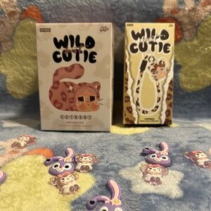 Wild but cutie crybaby denim vinyl faced pendant and phone charm bundle